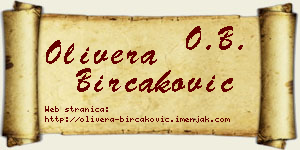 Olivera Birčaković vizit kartica